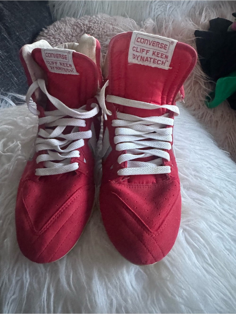 Converse Red High-Top Athletic Sneakers with White Laces